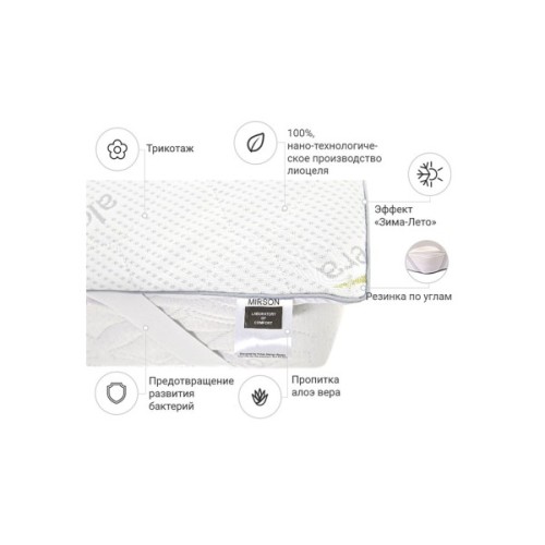 Наматрацник MirSon №1053 Alberto Тенцель (Modal) Seasons Strong Aloe Vera 80х200 см (2200001509320)