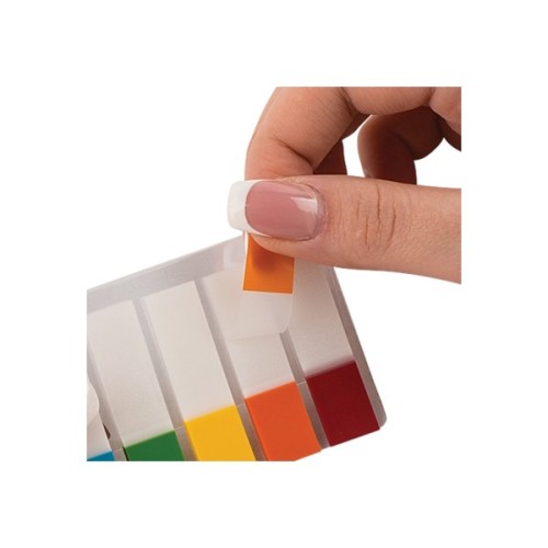 Стікер-закладка Buromax Половинки Plastic bookmarks 45x12mm, 5*20 шт, neon (BM.2305-98)