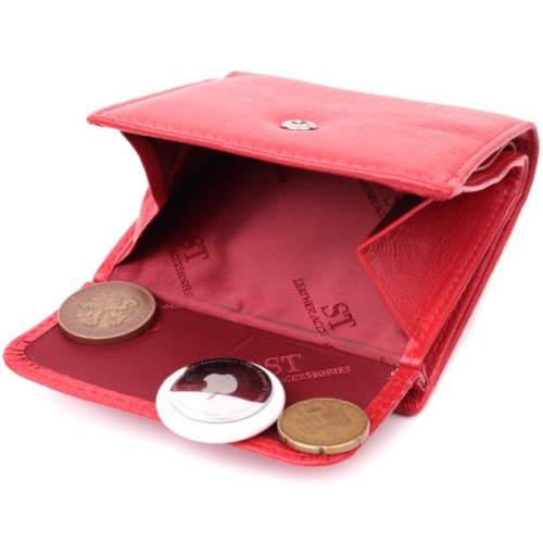 Гаманець ST Leather З натуральної шкіри Червоний (22543)