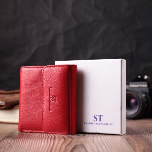 Гаманець ST Leather З натуральної шкіри Червоний (22543)