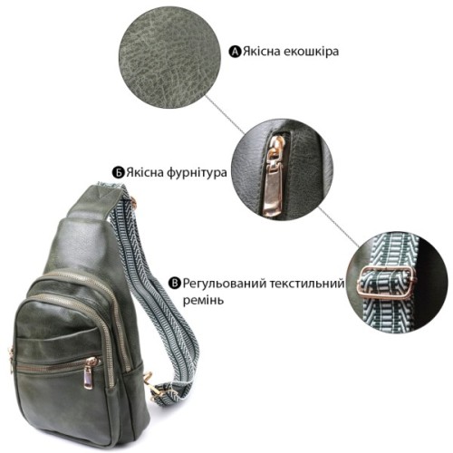 Сумка Vintage З екошкіри Зелена (22756)