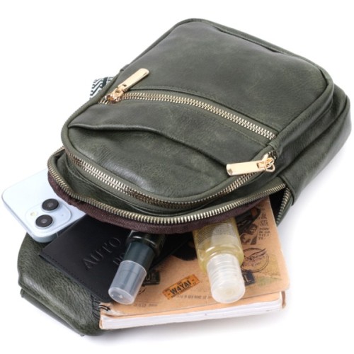 Сумка Vintage З екошкіри Зелена (22756)