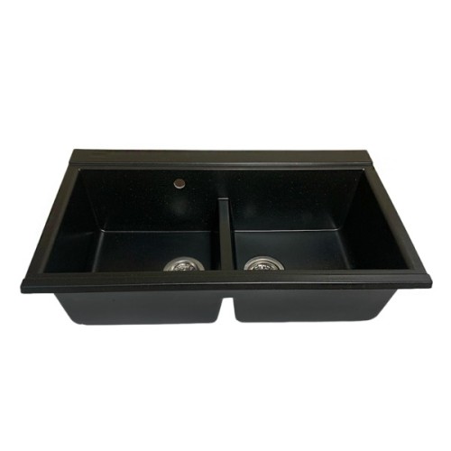 Мийка кухонна Adamant Similar чорний + змішувач + дозатор + ополіскувач склянок + колан (4824296106503)