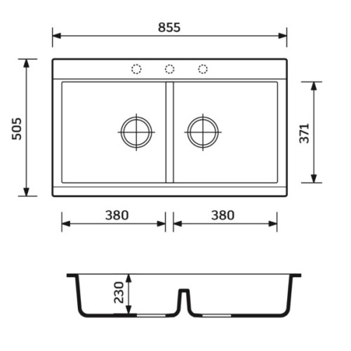 Мийка кухонна Adamant Similar чорний + змішувач + дозатор + ополіскувач склянок + колан (4824296106503)