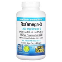 Жирні кислоти Natural Factors Омега-3, 1260 мг, RxOmega-3, 240 гелевих капсул (NFS-35491)