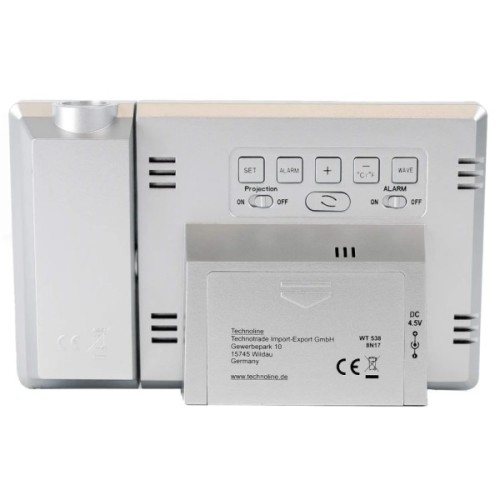 Настільний годинник Technoline WT538 проекційний Silver/Anthracite (DAS301198)