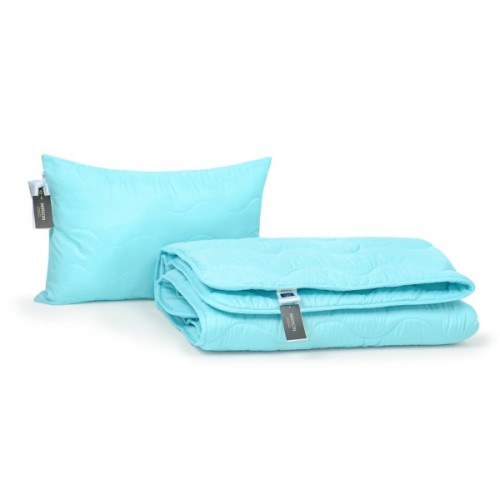 Ковдра MirSon Набір EcoSilk №1658 Eco Light Blue Ковдра 172х205 + подушка (2200002655040)