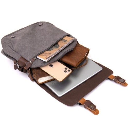 Сумка Vintage Текстильна Сіра (20605)