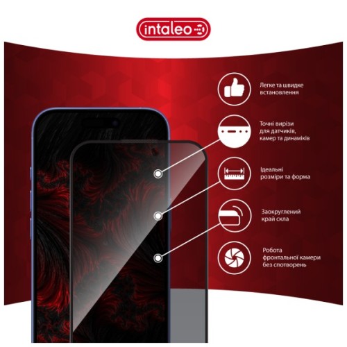 Скло захисне Intaleo Privacy Apple iPhone 16 Plus Black (1283126607042)