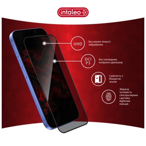 Скло захисне Intaleo Privacy Apple iPhone 16 Plus Black (1283126607042)