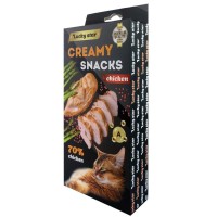 Ласощі для котів Lucky Star Лагідне пюре з м'яса курки у стіках 10 г (4820112701475)