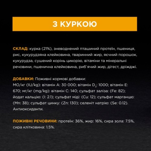 Сухий корм для кішок Purina Pro Plan Original з куркою 10 кг (7613036508032)