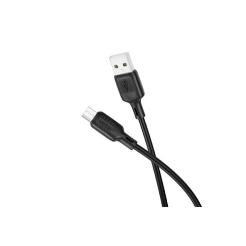 Дата кабель USB 2.0 AM to Micro 5P 3.0m Lenny silicone BX113 black BOROFONE (6941991115547)