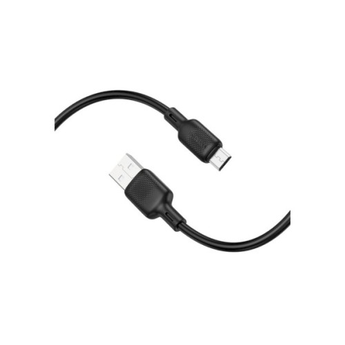 Дата кабель USB 2.0 AM to Micro 5P 3.0m Lenny silicone BX113 black BOROFONE (6941991115547)