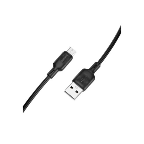 Дата кабель USB 2.0 AM to Micro 5P 3.0m Lenny silicone BX113 black BOROFONE (6941991115547)
