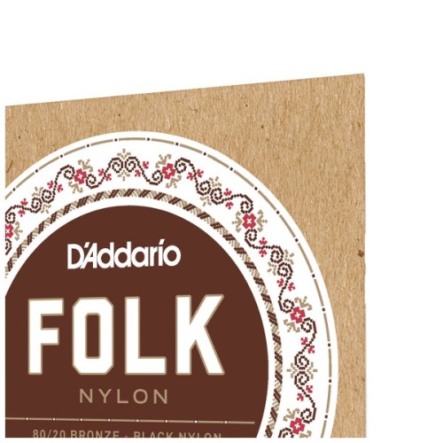 Струни для гітари D'Addario Folk Nylon 80/20 Bronze Ball End Black Treble (EJ34)