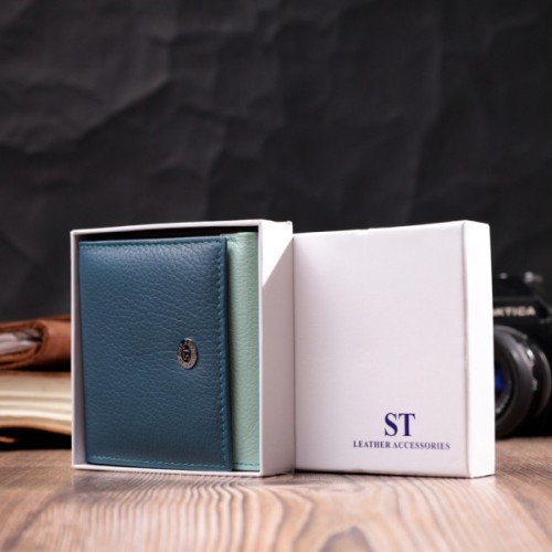 Гаманець ST Leather З монетницею з натуральної шкіри Різнокольоровий (19508)