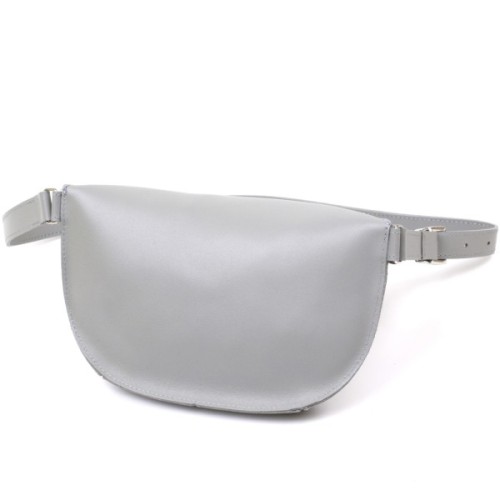 Сумка Shvigel Бананка з натуральної шкіри Сіра (16389)