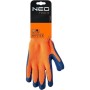 Захисні рукавиці Neo Tools утеплені, латексне покриття, поліестер, р.10, помаранчево сині (97-611)