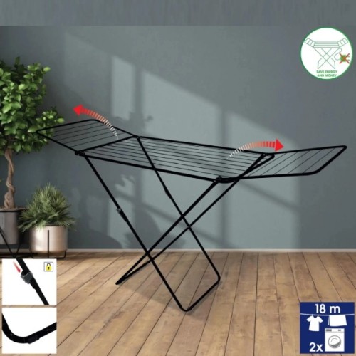 Сушарка для білизни Casa Si Kolibri 18m Black Підлогова (CS42191C06E) (DAS302861)