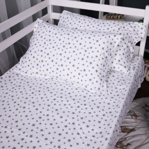 Постільна білизна MirSon 016 White Stars Фланель 2 x 160 x 220 Сімейний Євро (2200009652165)