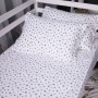 Постільна білизна MirSon 016 White Stars Фланель 2 x 160 x 220 Сімейний Євро (2200009652165)