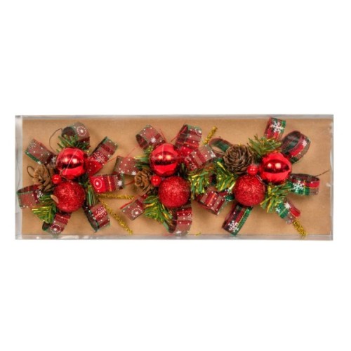 Прикраса декоративна Chomik Кульки з шишкою 11 см, комплект 3 шт червоні (5900779856004_1)