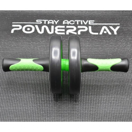 Ролик для преса PowerPlay подвійний Dual-Core Ab Wheel Чорно-зелений (PP_4327_Black/Green)
