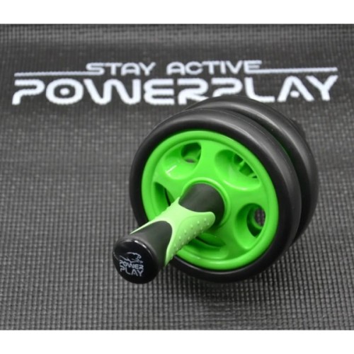 Ролик для преса PowerPlay подвійний Dual-Core Ab Wheel Чорно-зелений (PP_4327_Black/Green)