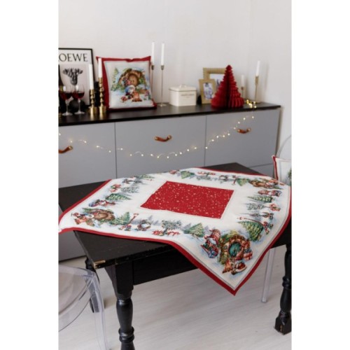 Скатертина Прованс гобеленова Різдвяне багаття 135х140 см (037398)