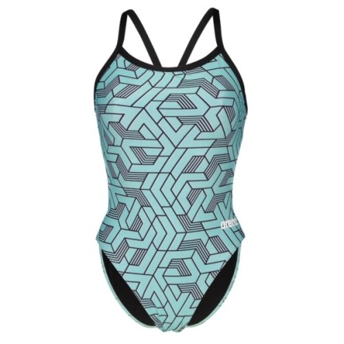 Купальник Arena Escape Swimsuit Challenge Back 007739-580 бірюзовий, чорний 44 (3468337383345)