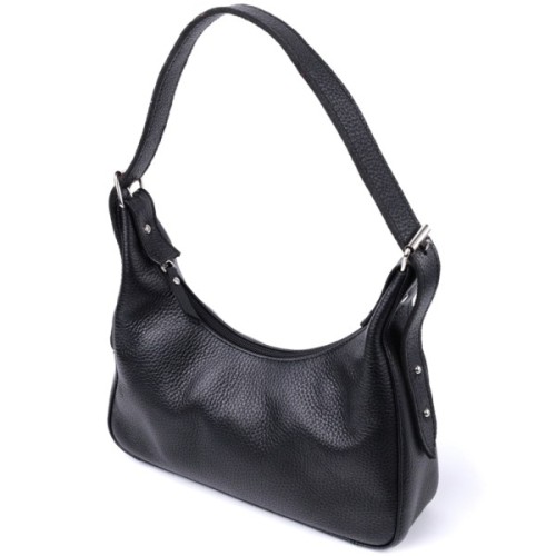 Сумка Shvigel З зернистої натуральної шкіри Чорна (22833)