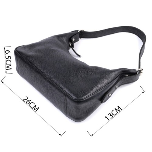 Сумка Shvigel З зернистої натуральної шкіри Чорна (22833)