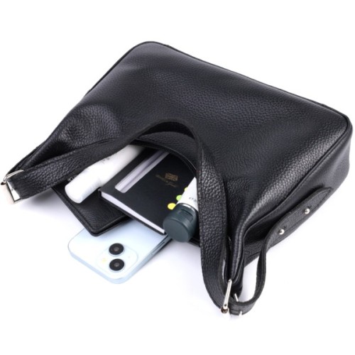 Сумка Shvigel З зернистої натуральної шкіри Чорна (22833)