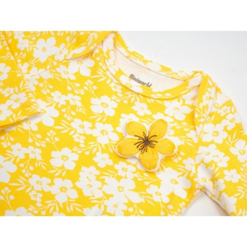 Набір дитячого одягу Miniworld з квіточками (16350-62G-yellow)