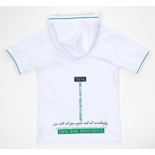 Футболка дитяча Blueland з капюшоном (12530-134G-white)