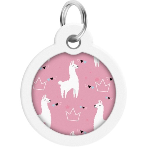 Адресник для тварин WAUDOG Smart ID з QR паспортом "Лами", круг 30 мм (230-0217)