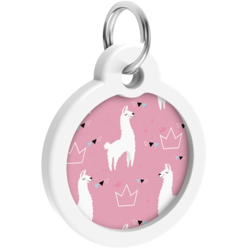 Адресник для тварин WAUDOG Smart ID з QR паспортом "Лами", круг 30 мм (230-0217)