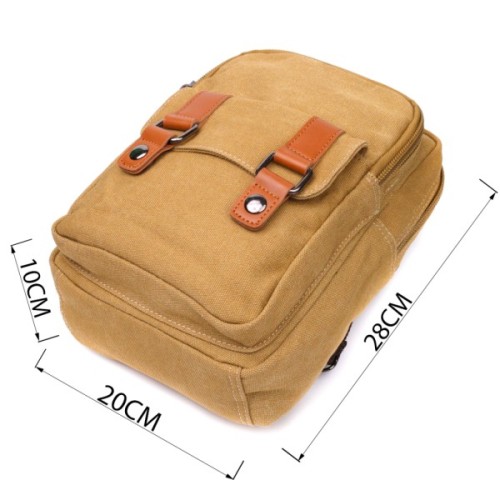 Сумка Vintage З двома відділеннями з текстилю Пісочна (22166)