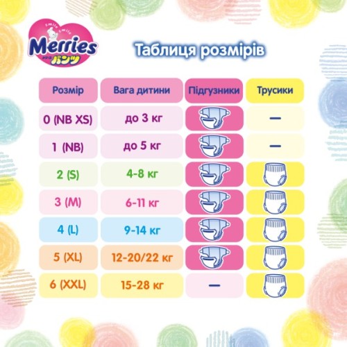 Підгузки Merries Трусики Super Jumbo M 6-11 кг 52 шт (4901301418579)