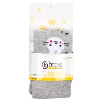 Колготки дитячі Bross із зайчиком (17573-0-6G-gray)