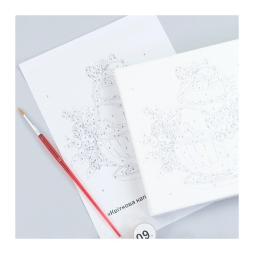 Картина по номерам Rosa Квіткова капібара, 15х15см, з мольбертом (4823098548591)