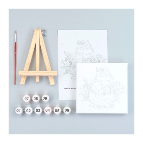 Картина по номерам Rosa Квіткова капібара, 15х15см, з мольбертом (4823098548591)