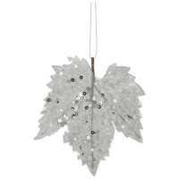 Ялинкова іграшка House Of Seasons Кленовий лист 6 шт сірий (8718861667066)