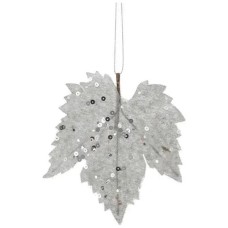 Ялинкова іграшка House Of Seasons Кленовий лист 6 шт сірий (8718861667066)