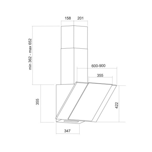 Витяжка кухонна Pyramida MSH 60 S (650) BL
