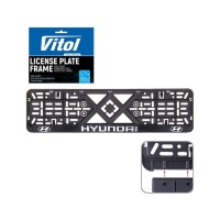 Рамка номерного знака Vitol з рельєфним написом HYUNDAI (RN-VCH-15650-SR-HY)