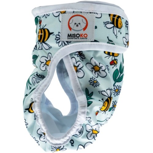 Підгузки для тварин MISOKO&CO багаторазові для собак-сук, з бджолами, S 1 шт. світло-блакитні (HAINMSK63942)