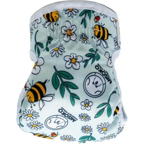 Підгузки для тварин MISOKO&CO багаторазові для собак-сук, з бджолами, S 1 шт. світло-блакитні (HAINMSK63942)
