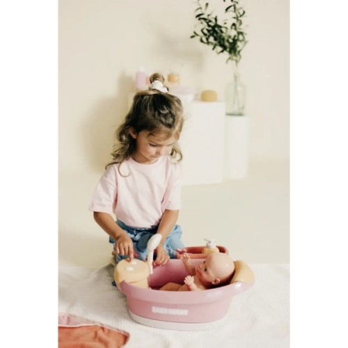 Ігровий набір Smoby Ванна для пупса Бебі Ньорс. Терракотова пудра з електр. душем та підсвічуванням, з аксес., (7600220386)
